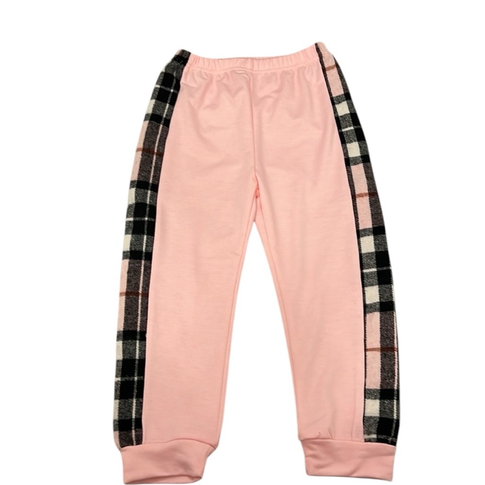 SHEIN Girls Plaid Long Sleeve Hooded Top and Pants - Picture 2 of 5